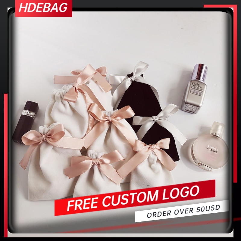 Velvet Jewelry Pouch Drawstring Bag Packaging Necklace Bracelet Makeup Bead Storage Bags Earring Packing Pouch 10pcs/lot