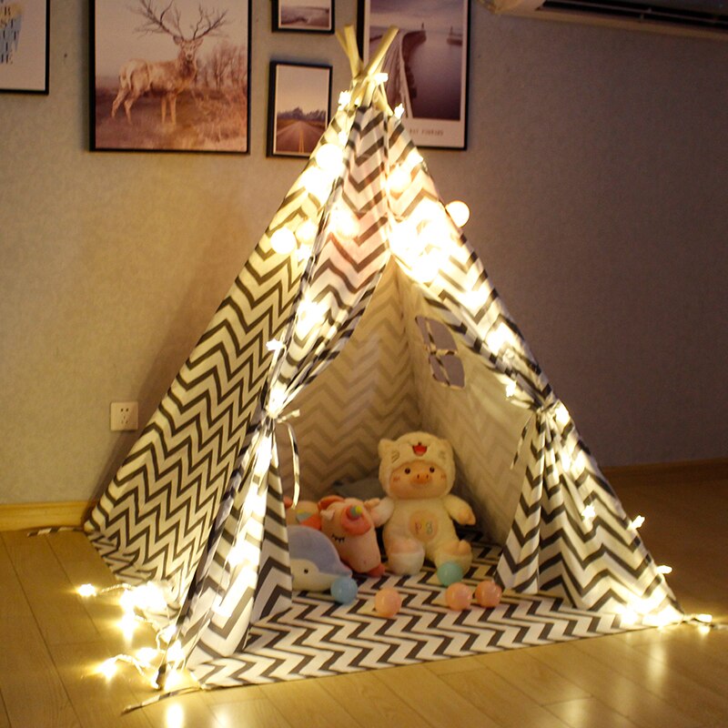 1.8M Teepee Tent Voor Kinderen Baby Speelgoed Speelhuis Kinderen Tent Wigwam Voor Kinderen Indoor Outdoor Draagbare Kinderen tent