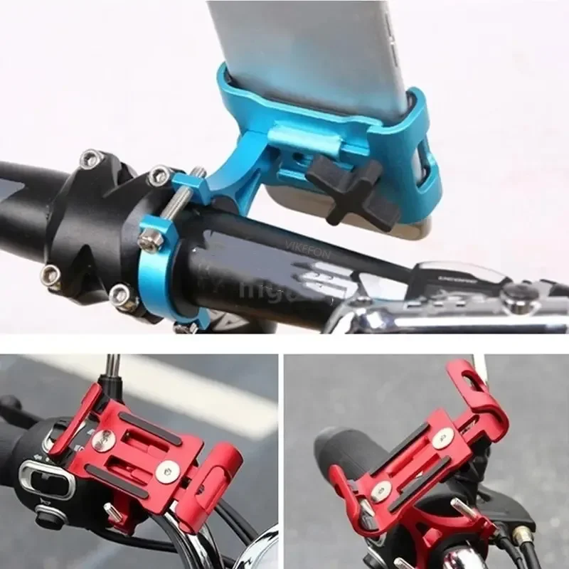 Obrót o 360 stopni metalowy uchwyt na telefon rowerowy do motocykla stop aluminium wspornik antypoślizgowy wsparcie klips GPS stojak na telefon rowerowy dla iPhone'a