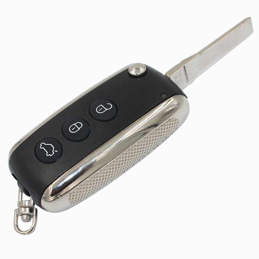 3 Knoppen Gewijzigd Folding Flip Blank Fob Key Case Remote Smart Key Shell Voor Bentley