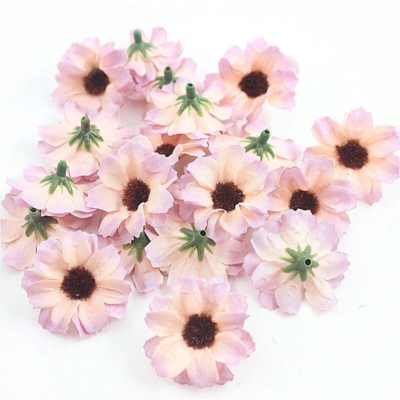 50 kpl/erä 4cm tekokukka päivänkakkarapäätä minisilkkikukkia teeseppeleeseen scrapbooking hääpuutarhan koristelu
