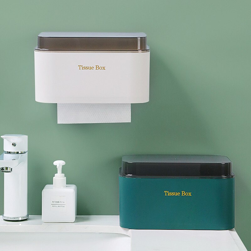 Waterproof Tissue Box Bathroom Paper Towel Storage Rack Wall-mounted Toilet Tissue Holder Paper Holder Wc Accessories