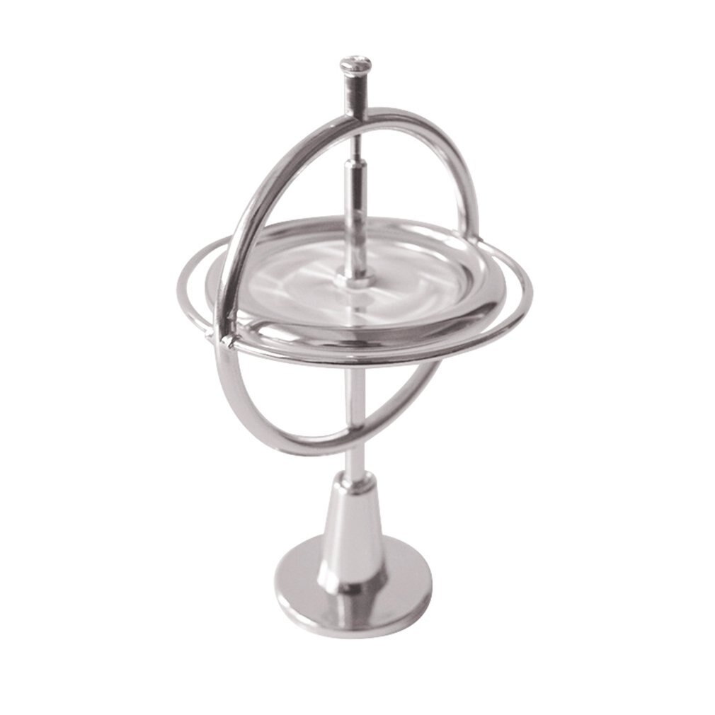 Gyroscope en métal Anti-gravité adulte décompression artefact enseignement jouet Rotation équilibre noir technologie Gyroscope mécanique: Silver