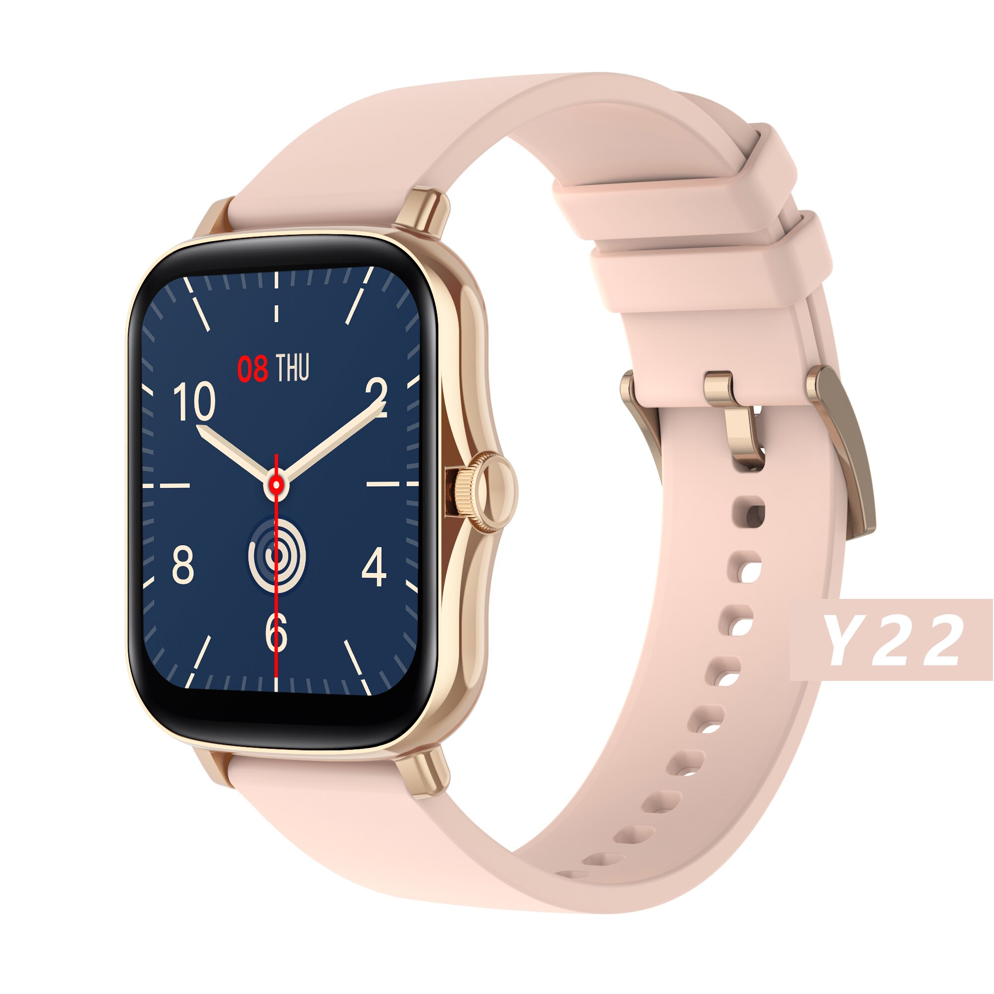Y22 Smart Watch 1.72 Inch IPS 320*385 45 Days Long Standby Heart Rate Blood Pressure Monitoring Smart Wristband Multi-sport Mode: gold