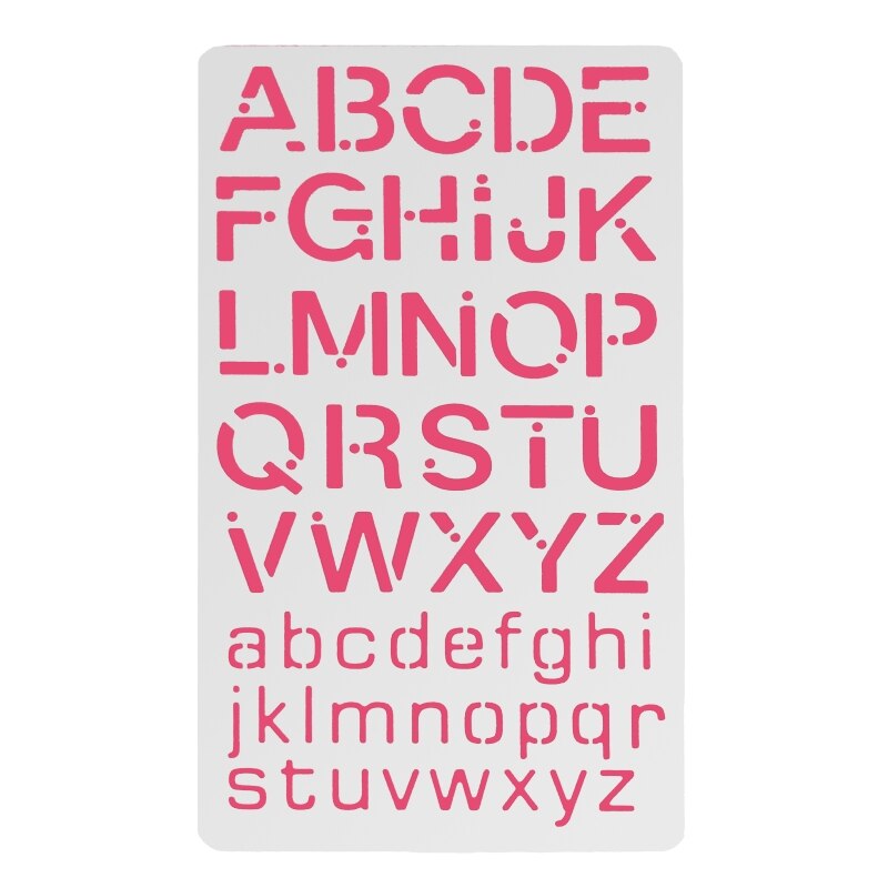 Metal Journal Stencils English Alphabet Stainless Steel Stencil Templates Tool for Painting Wood Burning Carving Pyrography F26