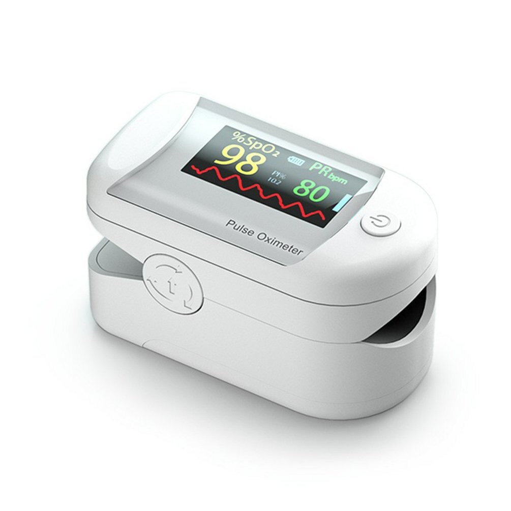 Digitale Vinger Oximeter Pulsoxymeter Kleurenscherm Vinger Clip SPO2 Pr Hartslagmeter Bloedzuurstofverzadiging Monitor: white