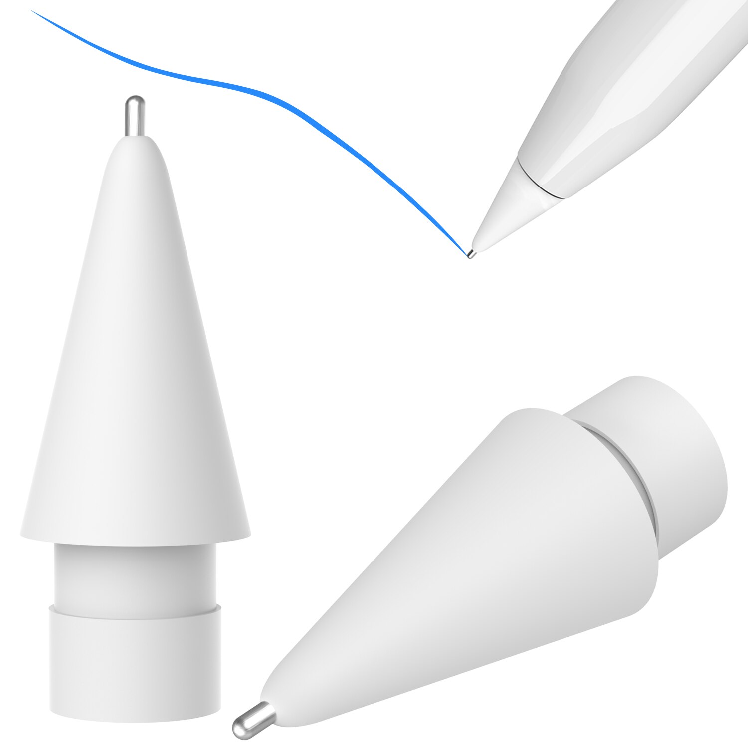 Punta de lápiz para Apple Pencil 1st 2ª generación, punta fina antidesgaste, punta de repuesto, punta de lápiz táctil para IPAD