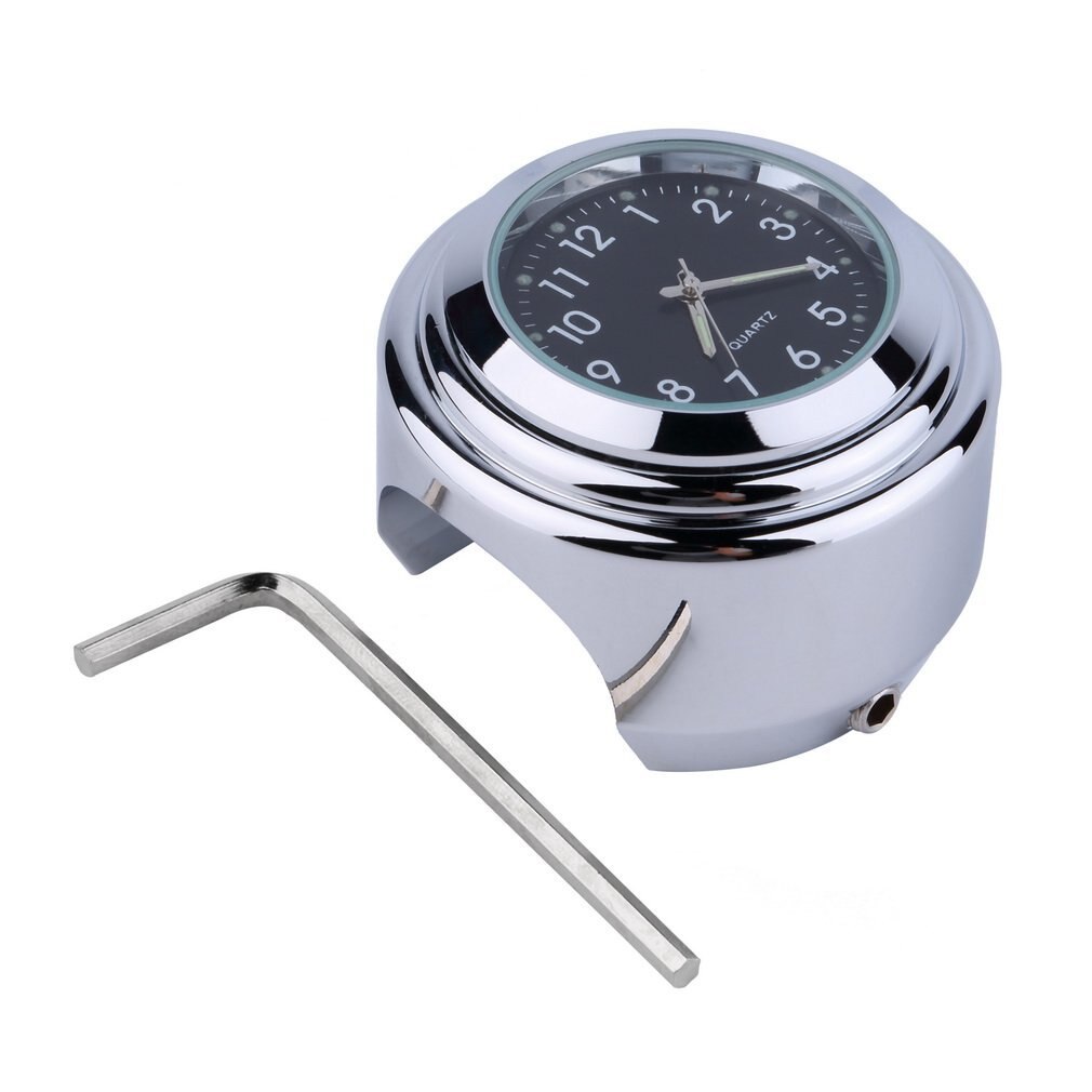 Waterdichte Motorrijwiel Stuur Mount Ronde Dial Klok Accessoire Universele Stuurhouder Klok