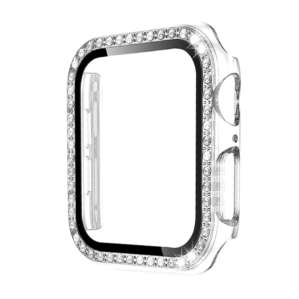 Apple Watch Case Series7 6 SE 5 4 3 2 iWatch Case Accessor 45mm 41mm 44mm 40mm 42mm 38mm Protector Bumper PC Diamond Apple Watch: Translucent / 1 Inches