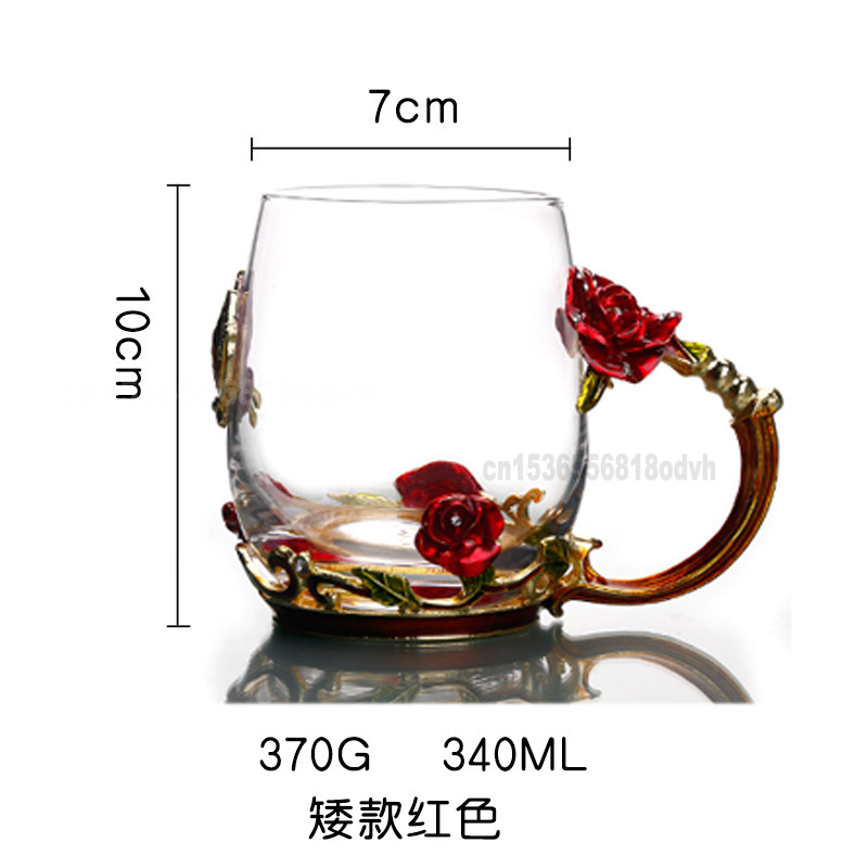 enamel water cup bubble flower tea rose tea cup crystal heat resistant casual Cup
