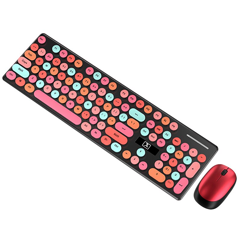 Jelly Comb Rechargeable Wireless Keyboard Mouse Combo for Laptop Computer Home Portable Office Full Size Keyboard Mute Click