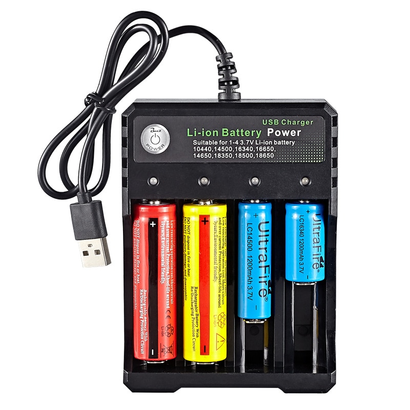 Battery Charger Dc Adapter 18650 Li-Ion Batterij 4 Slots Opladen Voor 10440 14500 16340 16650 14650 18350 18500 18650 Batterij