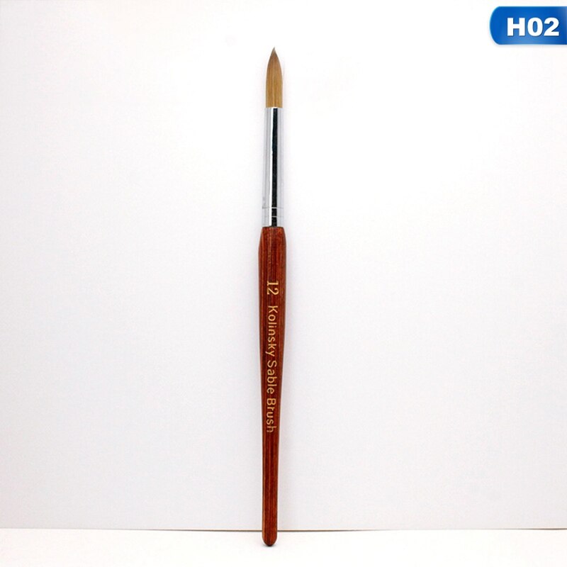 Round Sharp 1pcs 10#12#14#16#18#20#22#24 Kolinsky Sable Brush Acrylic Nail Art Brush Red Wood Crystal Acrylic Salon: 2
