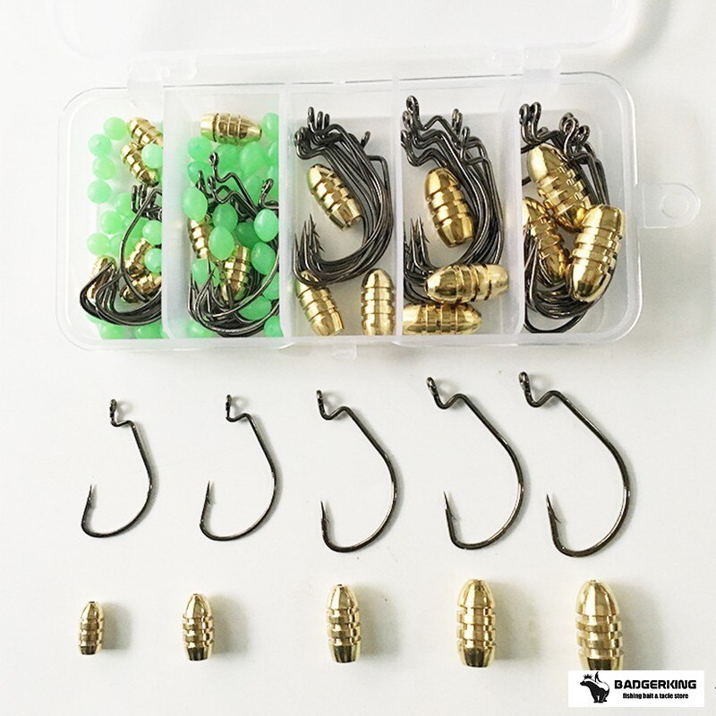 106pcs/ lot Carolina rig fishing hook tackle box s... Grandado