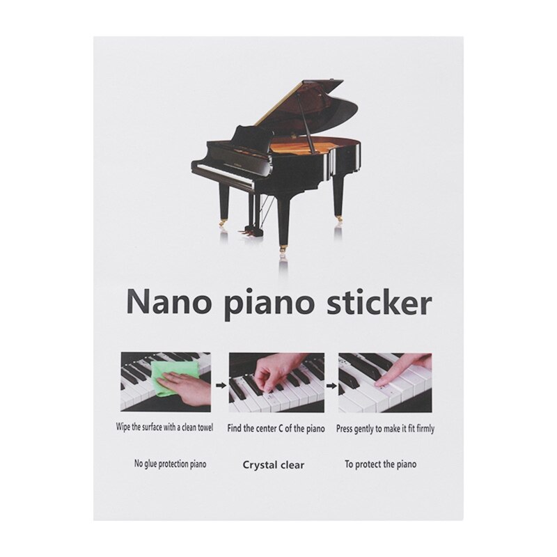 Transparent Piano Keyboard Stickers Symbol 54/61/88 Electronic Keyboard Key Piano Stave Note Sticker for Piano Beginner Learning: Default Title