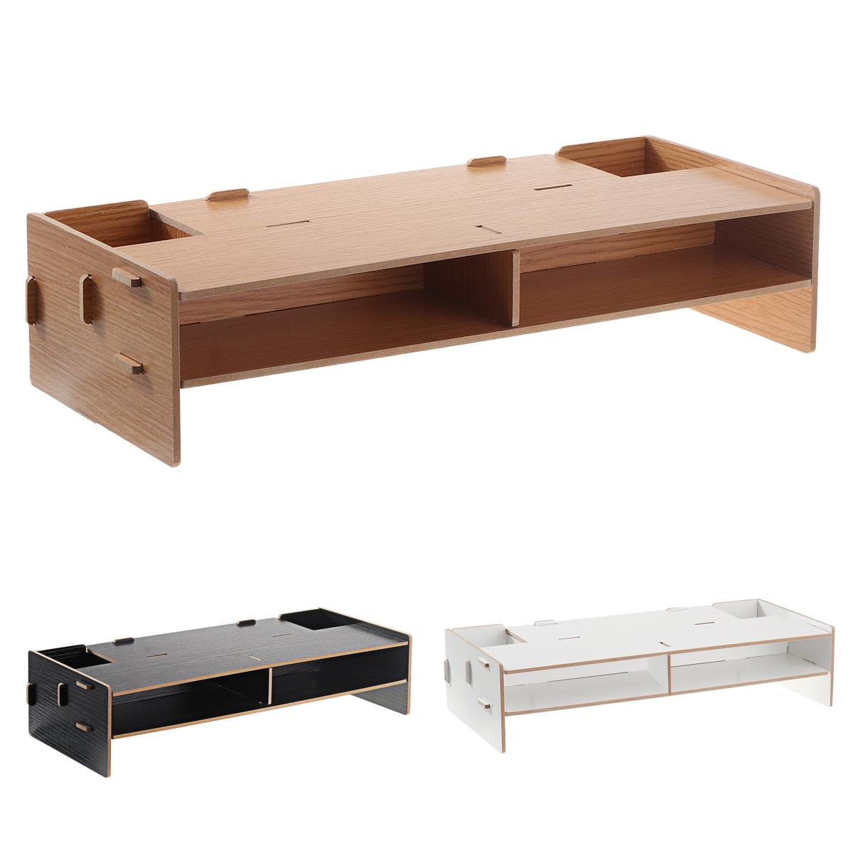 Multi-function Desktop Monitor Stand Computer Screen Riser Wood Shelf Plinth Strong Laptop Stand Desk Holder For Notebook TV