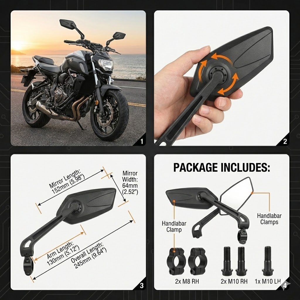 Motorrad-Rückspiegel für G650GS Sertao G 650 GS G650 GS , verstellbare Rückspiegel, Zubehör