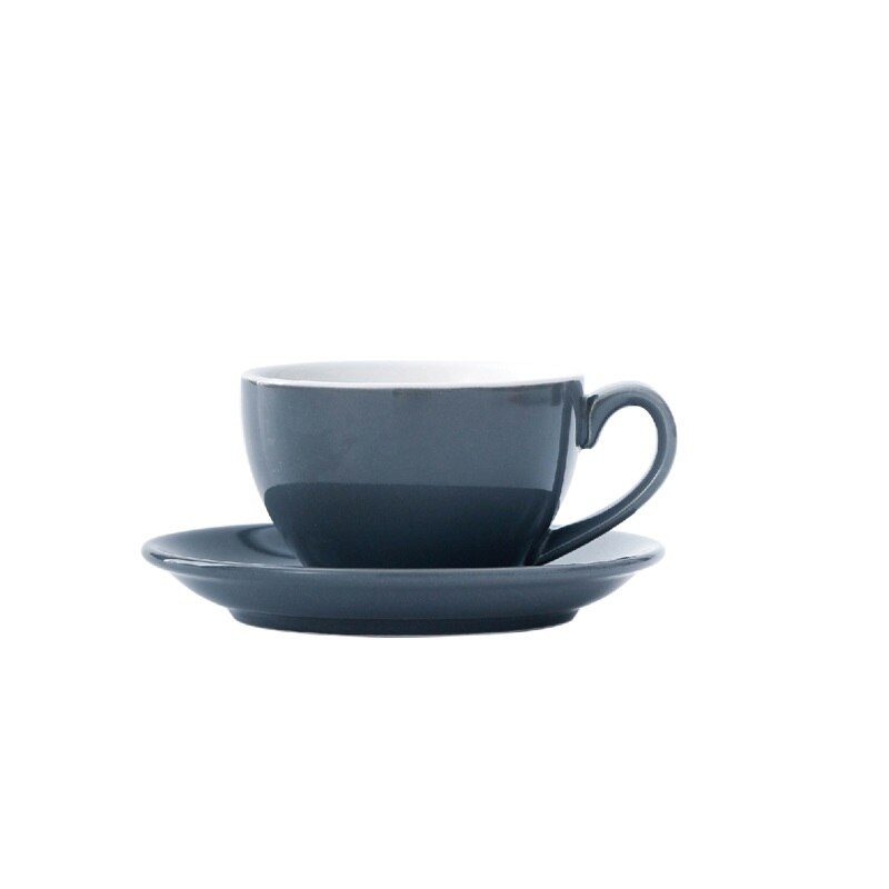 Chanshova modern enkelhet keramik 200ml porslin kaffekoppar och fat set tekopp set mugg dricksredskap  h046: Grå