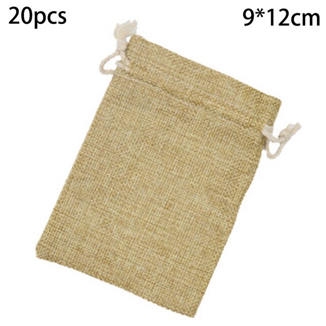 Pouch bag Drawstring Wedding Storage Container Kit Hessian Makeup: 9 12cm