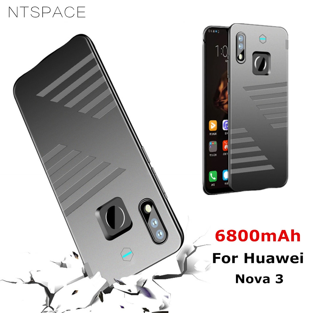 NTSPACE 3 Portátil Power Bank Pacote de Carregamento Capa Para Huawei Nova Caixa de Bateria 6800 mAh Externa Voltar Clipe Carregador de Bateria casos