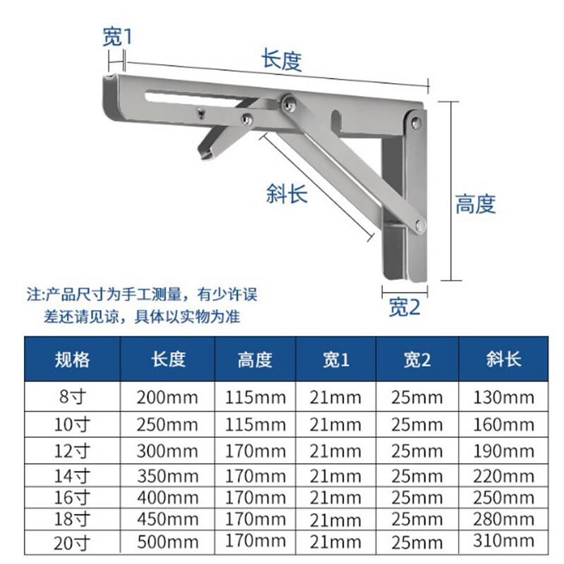 2 Stuks Decoratieve Muur Gemonteerde Plank Driehoek Vouwen Rvs Opvouwbaar