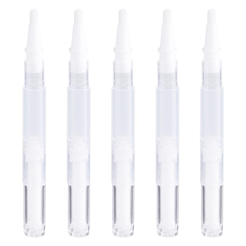 5 stk tom spiker oljepenn gjennomsiktig praktisk holdbar spiker olje tom penn spiker olje vri penn kosmetisk beholder spiker