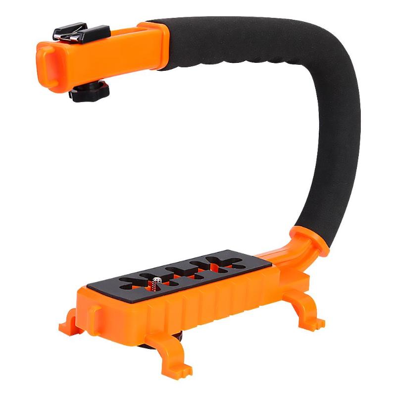 C/U Shaped Handle Grip Camera Handheld Stabilizer with Shoe Mount for DSLR Multi-angle Shooting Easily Convenient