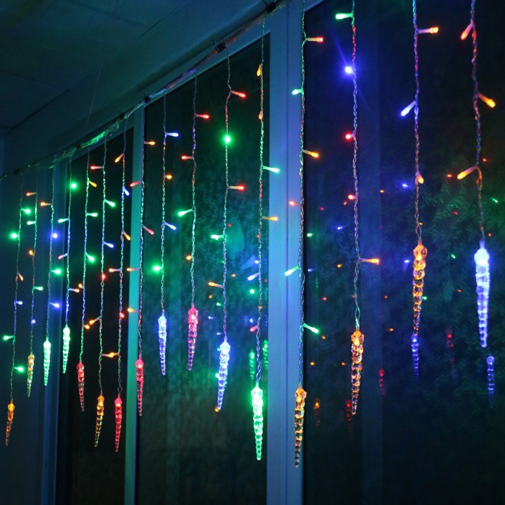 Waterproof Outdoor Christmas Ice Piton LED String lights Flashing Lights Curtain Lights Party Connectable Wave Fairy Light D30