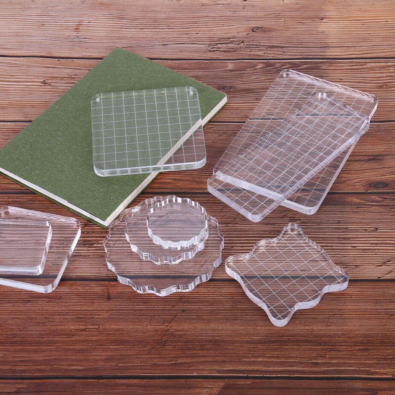 Acrylic Block Pad Clear Photo Album Decor Student Stickers Seal Stamp Block Handmade DIY Crafts Tools For Color Process