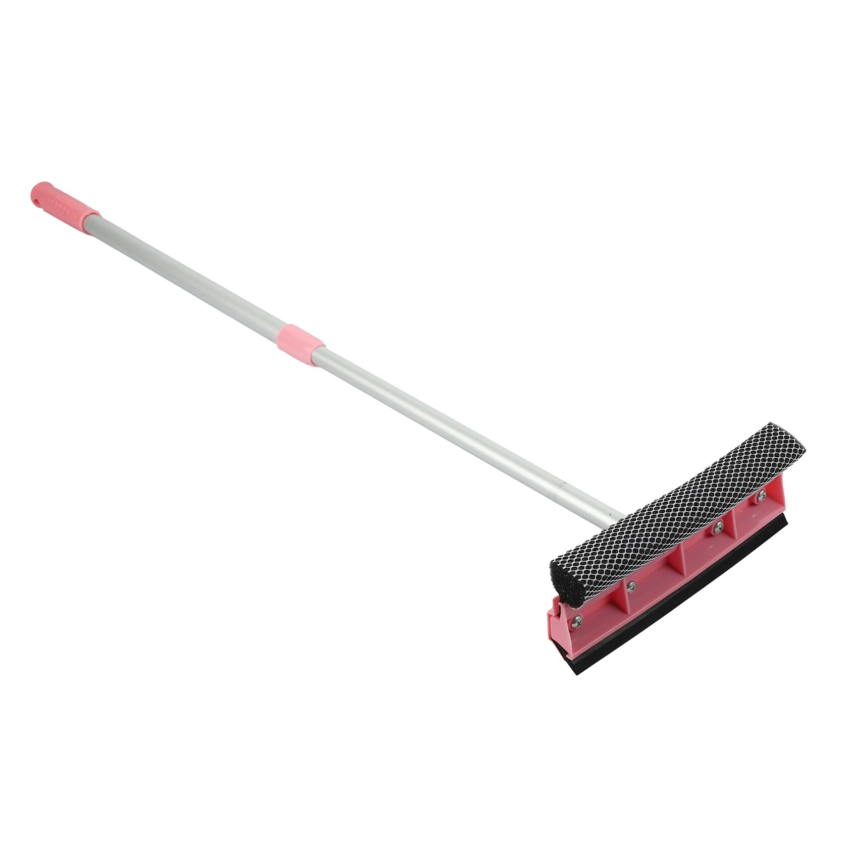 All-Purpose Raam Zuigmond 2-In-1 Window Cleaner Dual Side Blade Rubber &amp; Spons Aluminium Telescopische pole
