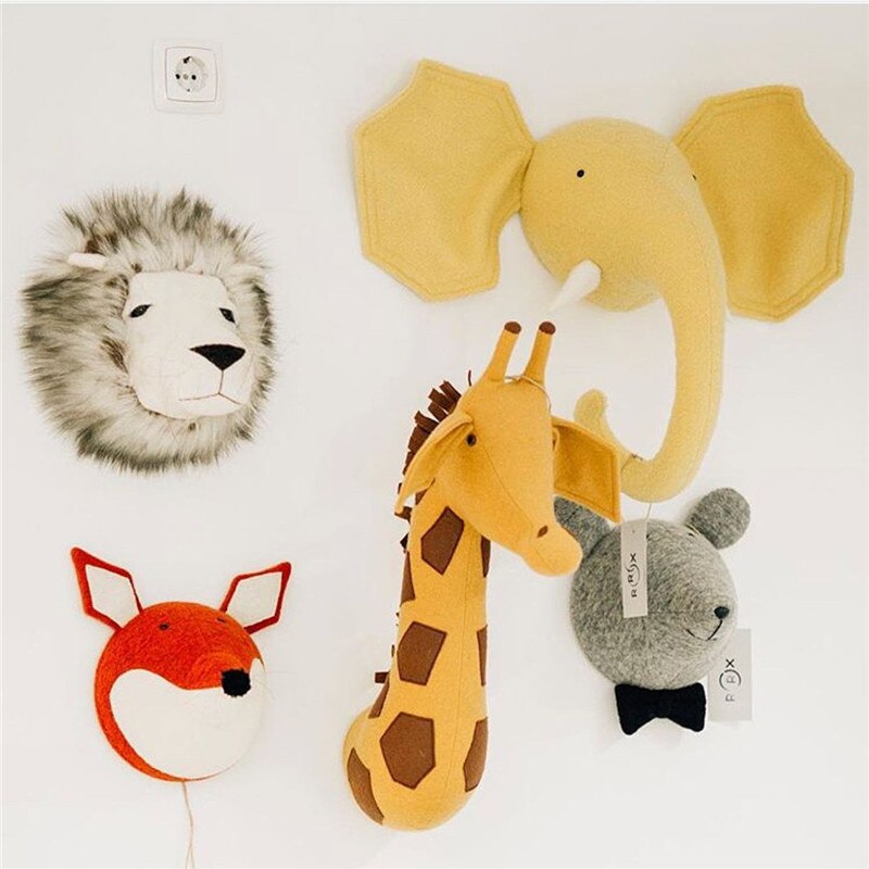 Zebra/Olifant/Giraffe 3D Dierenkop Muur Mount Knuffels Kinderen Kinderkamer Muur Opknoping Decoratie Verjaardag Kerst