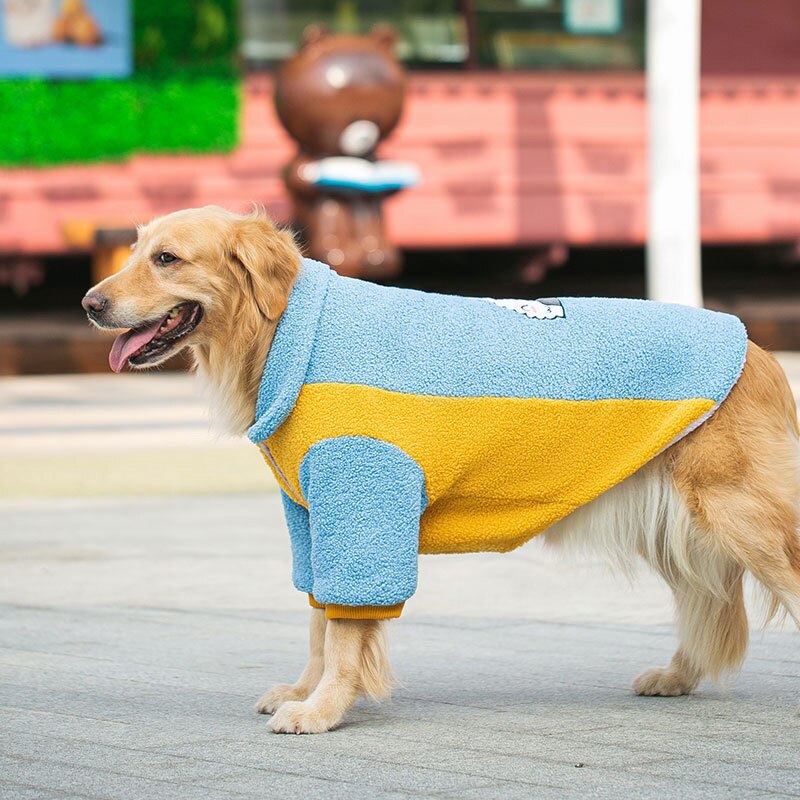 ZOOPEEN – pull à deux pattes pour animaux de compagnie, pull en laine de chien, en velours granulaire, avec motif de boule de riz, moyen et grand gabarit, automne et hiver