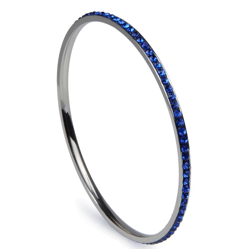 Chanfar 1 Reihe Klassische Edelstahl Armreif Frauen Elegante Runde Liebe Armreif Schmuck: 1dark blue