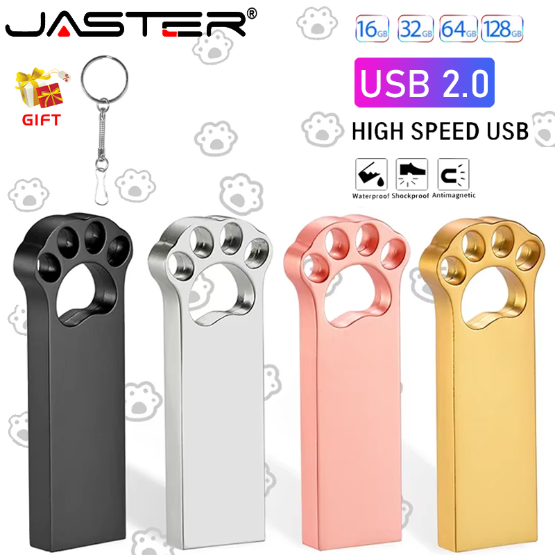 USB 2.0 Flash Drive High Speed Pen Drive 128GB 64GB Cute Metal Memory Stick 32GB 16GB Key Chain U Disk 8GB for Computer 4GB