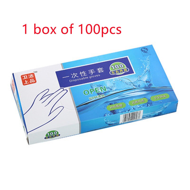 100 Pcs Disposable Gloves One-Off Plastic Gloves Restaurant Bbq Transparent Eco Friendly Pe Gloves Kitchen Garden Accessories: Default Title