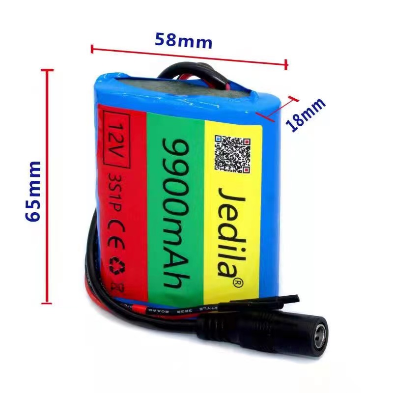 Paquete de batería de litio recargable, 100% V, 9900 mAh, 3S1P, cargador 1a
