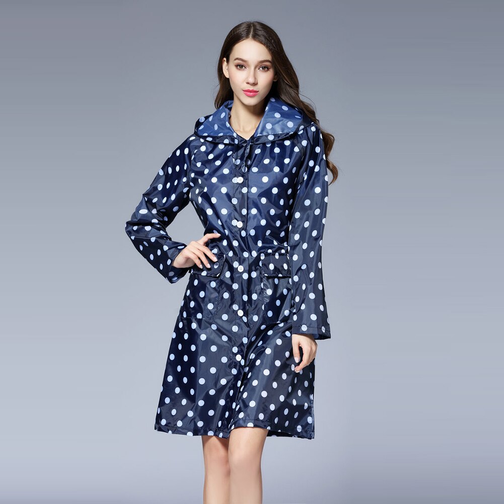 SALES！！ Cute Dots Raincoat Women Poncho Waterproof Rain Wear Outdoor Coat Jacket