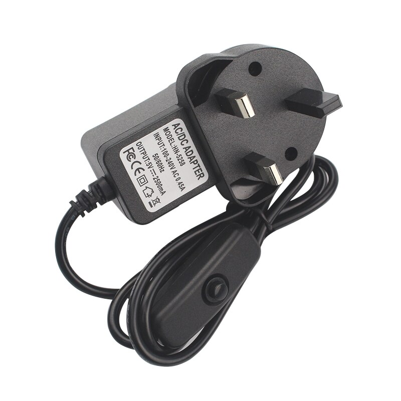 5V 2,5 EINE Raspberry Pi 3 Netzteil Ladegerät AC Adapter Mini Micro Kabel mit AUF/OFF Schalter für Raspberry Pi 3 Modell B Plus Pi 3B