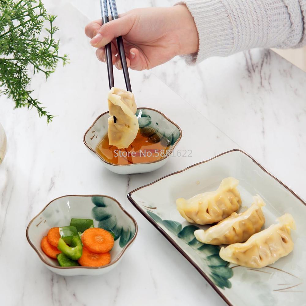 4 st sojafat vinäger sylt fat keramik tallrik liten krydda sås fat smak bricka snacks tallrik fat serveringsfat