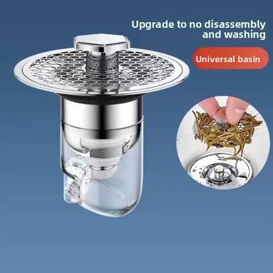 Keuken wastafel abs lekvrije afvoerplug vloerafvoerfilter geurwerende pop-up met terugslagklep, spoelbakstop, haarfilter voor de gootsteen: Brons