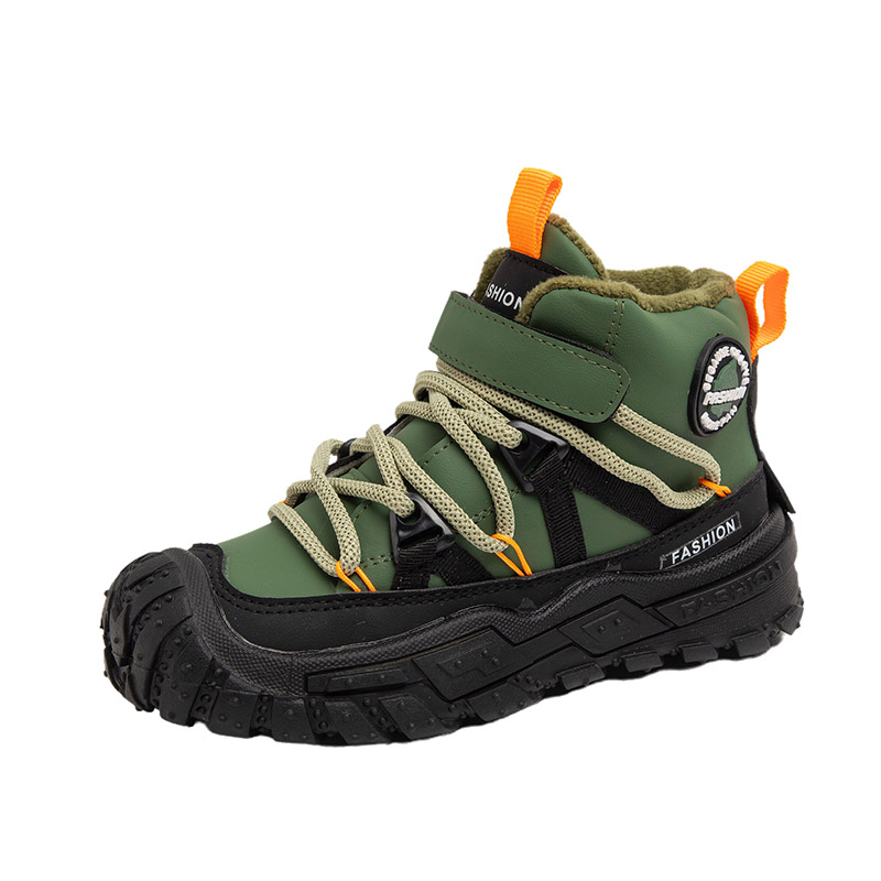 freundlicher Turnschuhe Anti-rutsch Verschleiß-beständig Wanderschuhe für freundlicher Jungen Winter draussen Sport Schuhe Warme Baumwolle Schnee Stiefel für Art: Grün / 28