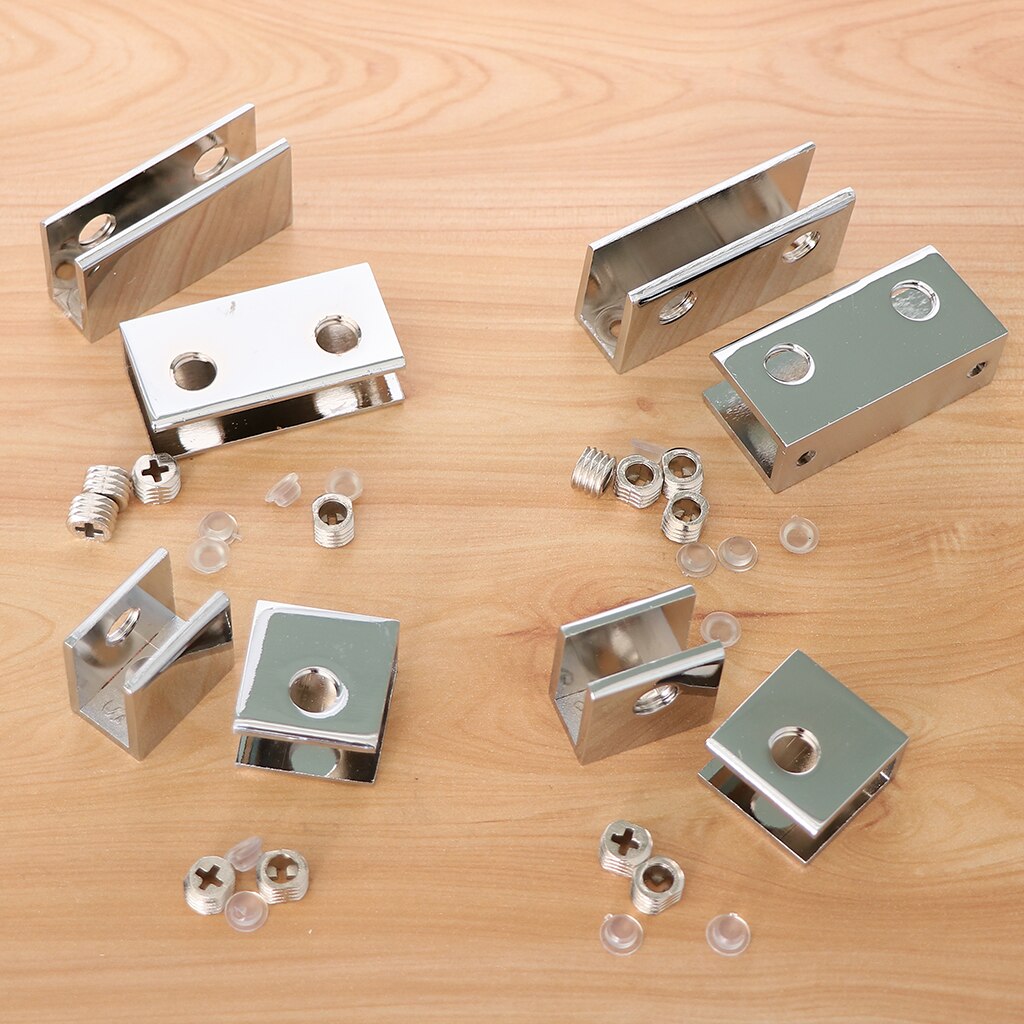 2 Pack Thick Zinc-alloy Adjustable Glass Holder Bracket Clip Clamps