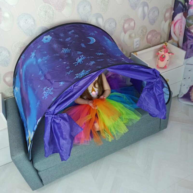 freundlicher Traum Bett Zelte Lagerung Tasche für freundlicher Nacht Schlafen Faltbare Pop hoch Matratze Zelt Spielhaus Spielzeug Bett Moskito Netz