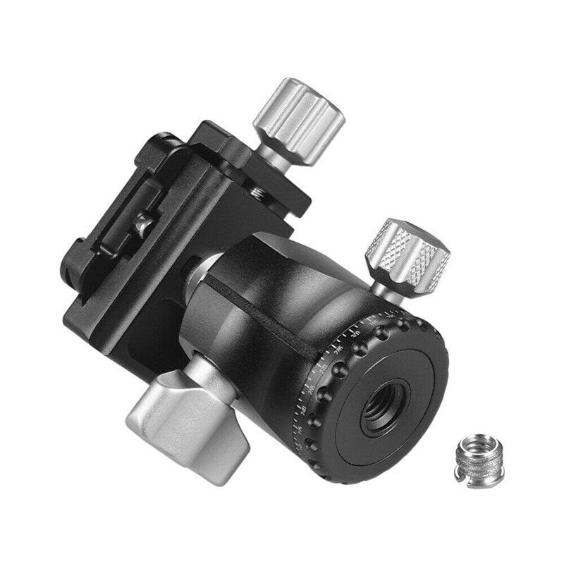 RISE-D-25C Mini Ball Head Aluminum Alloy Tripod Head with 1/4 Inch & 3/8 Inch Screw Mount for DSLR ILDC Camera 360 Degree Moveme