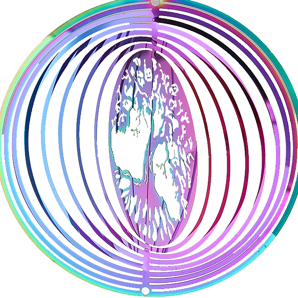 Stabilisateur de vent de couleur dégradée, boule d'observation, queue en spirale, arbre de vie, carillons éoliens, pendentif, décor suspendu de jardin