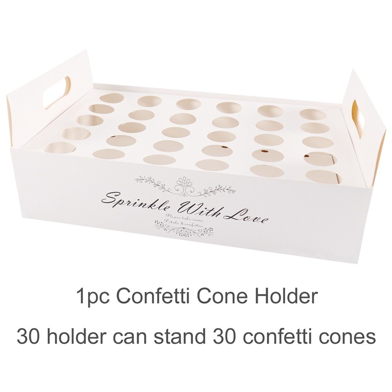Wedding Confetti Cones Holder Support Wedding Decoration Flower Scraps Rustic Wedding Paper Tray Confetti Paper Cones Holder: Clear