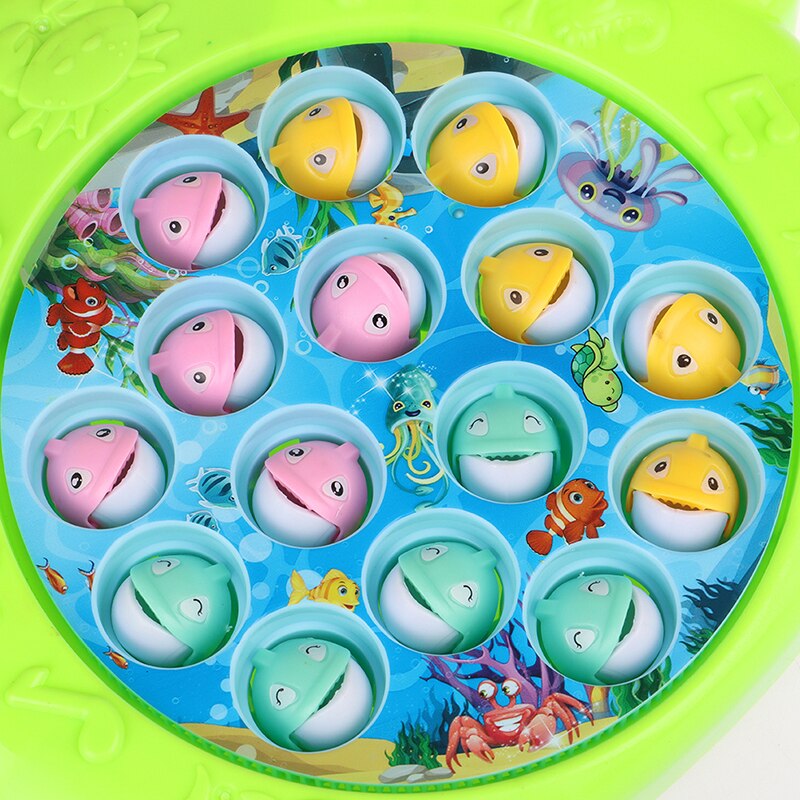 Music Electric Rotating Fishing Game Classical Fishing Toys Set for Kids Educational Toys Funny Sports for Birthday