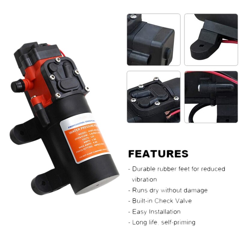 12V Rv Water Druk Pomp, 3.8 L/Min Elektrische Verse Waterpomp Met Kraan Tap Voor Kampeerauto Marine Boot Gazon