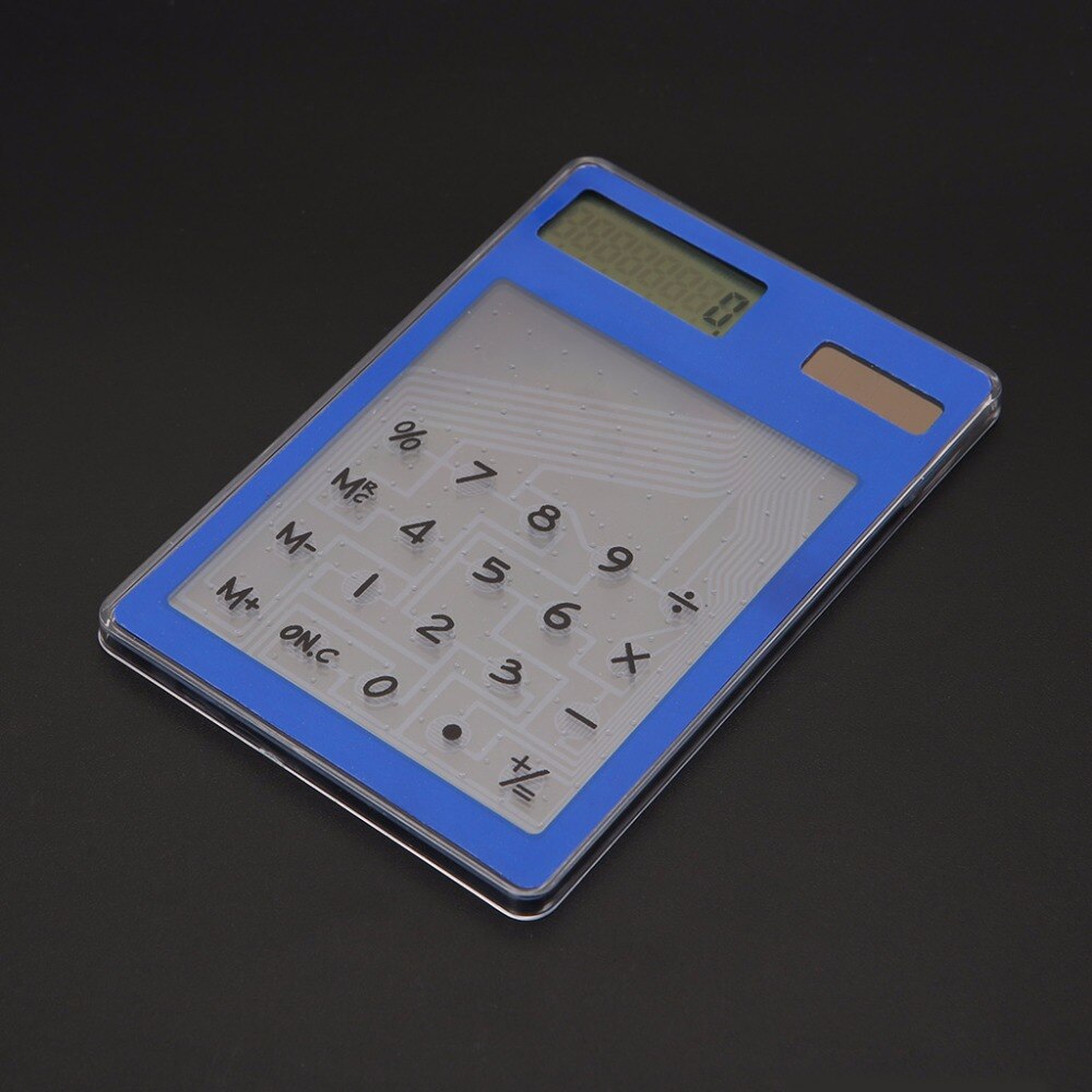 Slim LCD 8-Digit Display Clear Touch Screen Solar Calculator For School Office