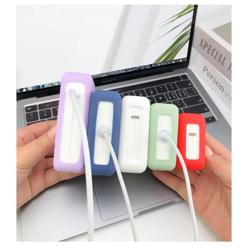 For Mac Book Pro 16 15 14 13 Inch Laptop Power Supply Silicone Case for MacBook 96 87 85 67 61 60 35 30 29W Case